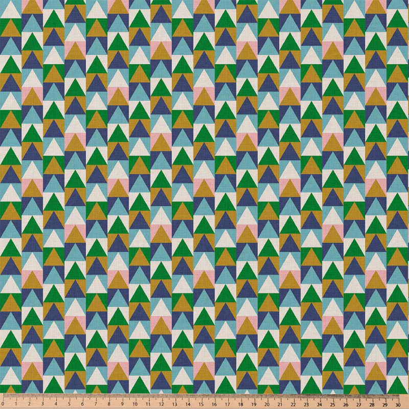 Algodón estampado SOMO Azul / Verde